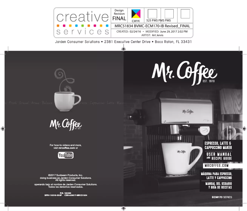 Page n°1 - Manuel utilisateur Mr. Coffee Café 20-Ounce