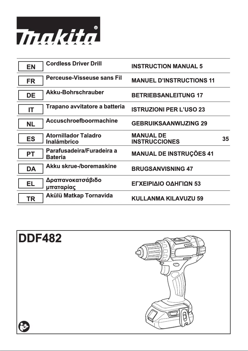 Page 1 de la notice Manuel utilisateur Makita DLX6038T