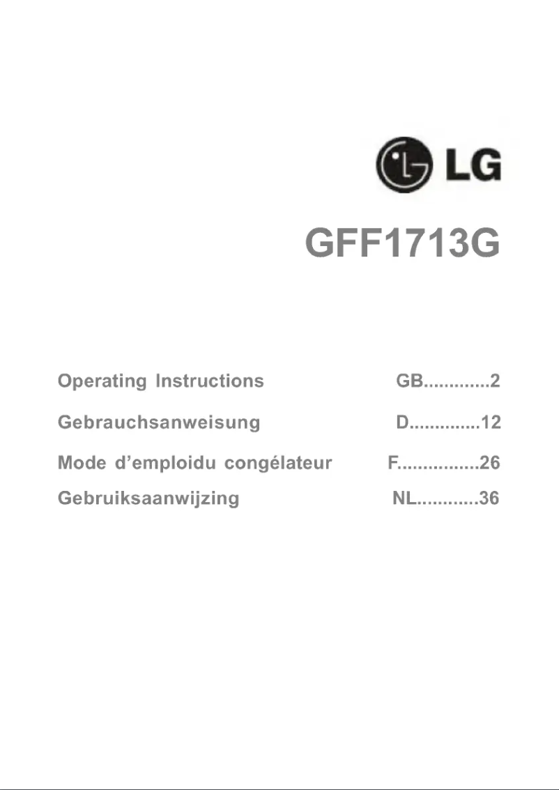 Page 1 de la notice Manuel utilisateur LG GFF1713GB