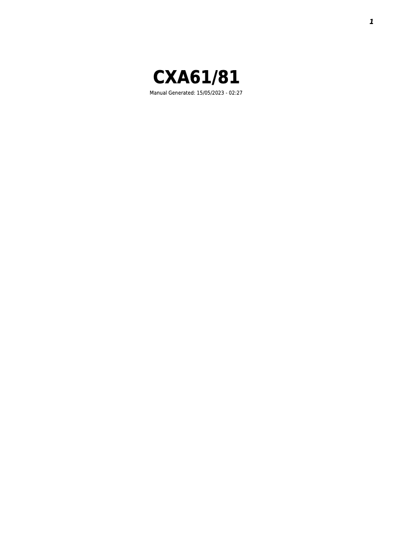 Image de la première page du manuel de l'appareil CXN
