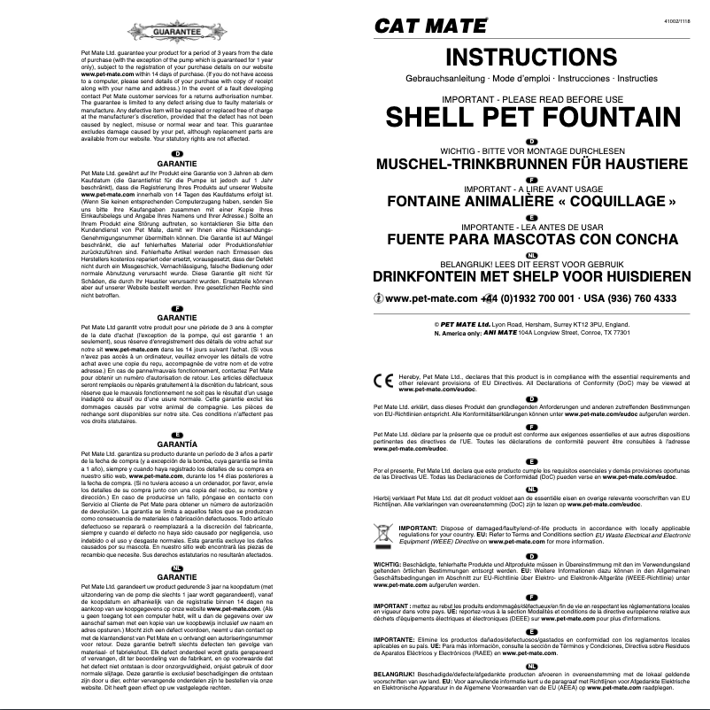 Imagen de la primera página del manual del dispositivo Cat Mate 412