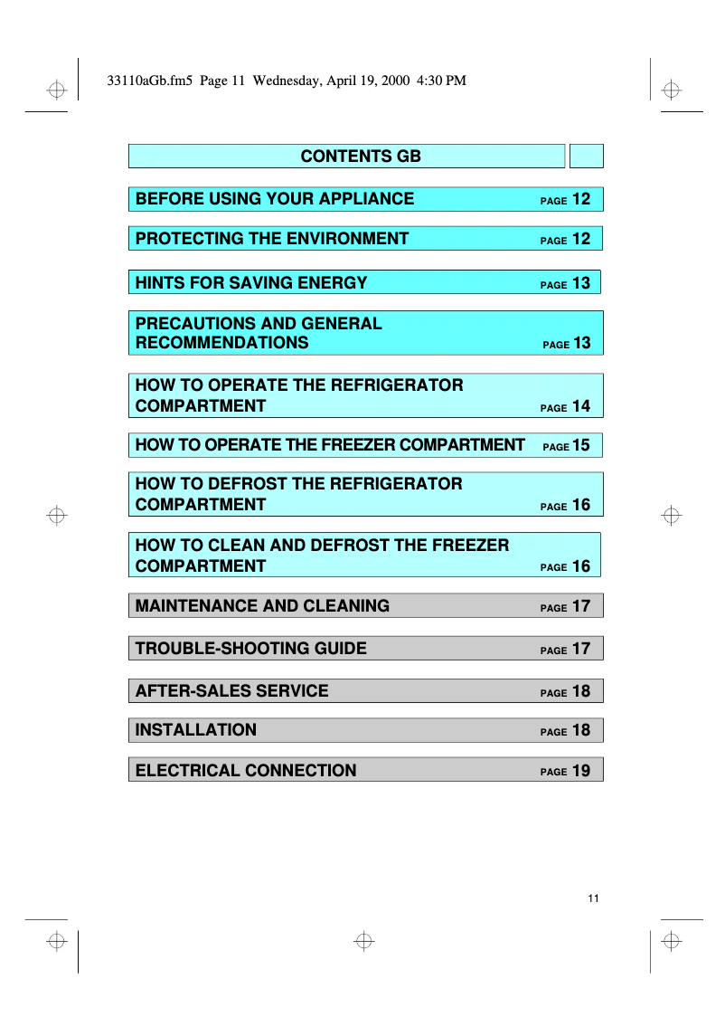 Page 1 de la notice Manuel utilisateur Whirlpool ART 973 H