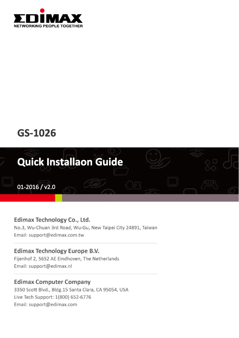Page n°1 - Manuel utilisateur Edimax GS-1026 V2