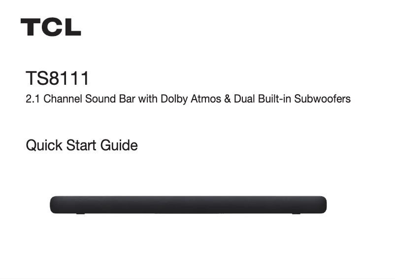 Page 1 de la notice Guide de démarrage rapide TCL Alto 8i TS8111