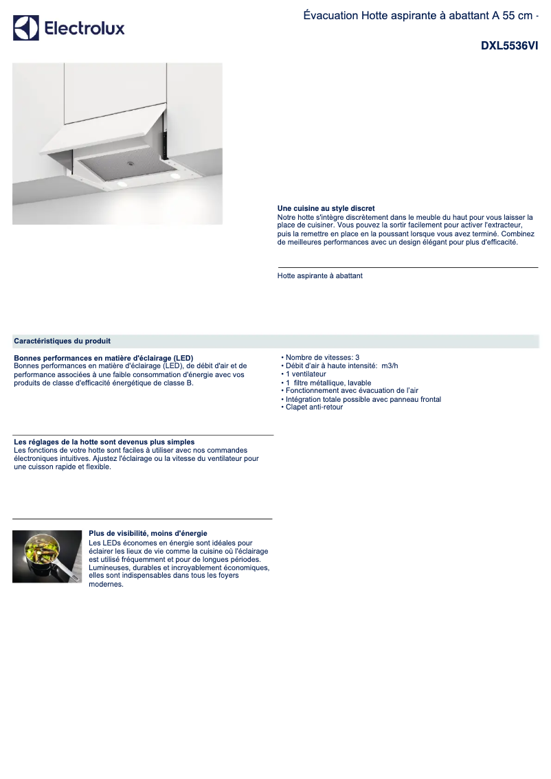 Page n°1 - Fiche technique Electrolux DXL5536VI
