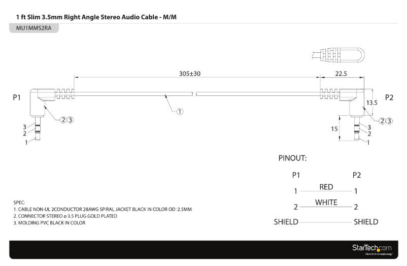 Page 1 de la notice Manuel utilisateur StarTech.com MU1MMS2RA