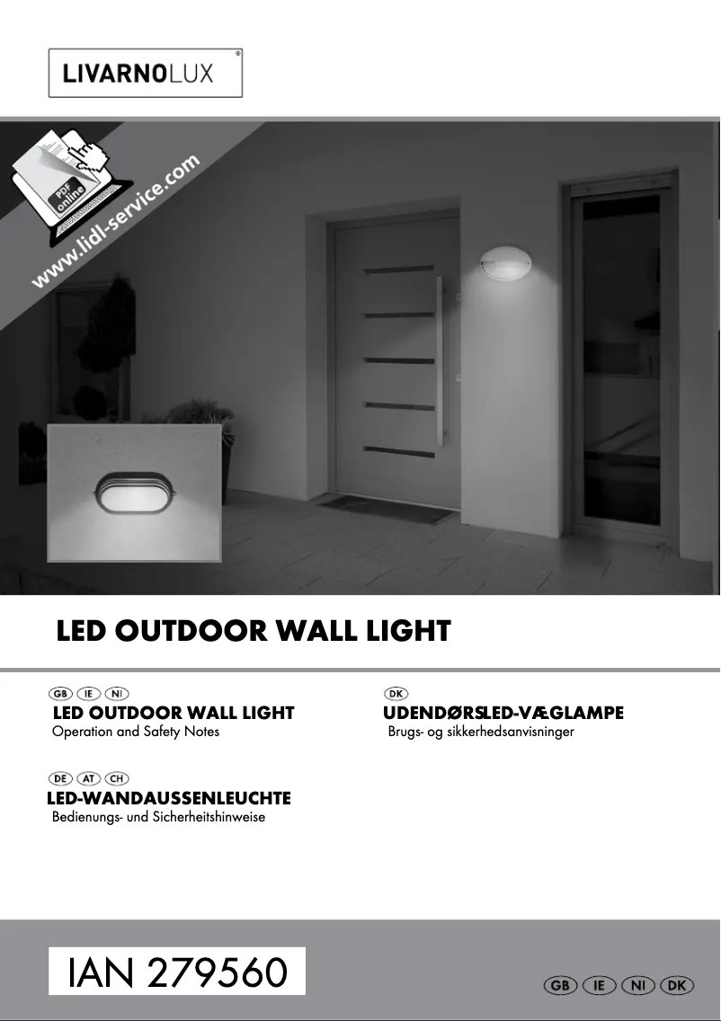 Page 1 de la notice Manuel utilisateur Livarno Lux IAN 279560