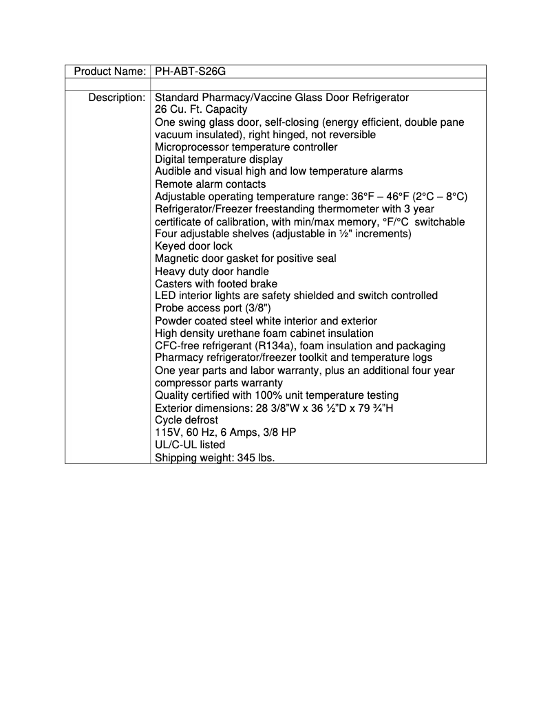 Page 1 de la notice Manuel utilisateur American BioTech Supply PH-ABT-S26G