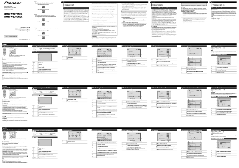 Page n°1 - Guide de démarrage rapide Pioneer DMH-W2700NEX