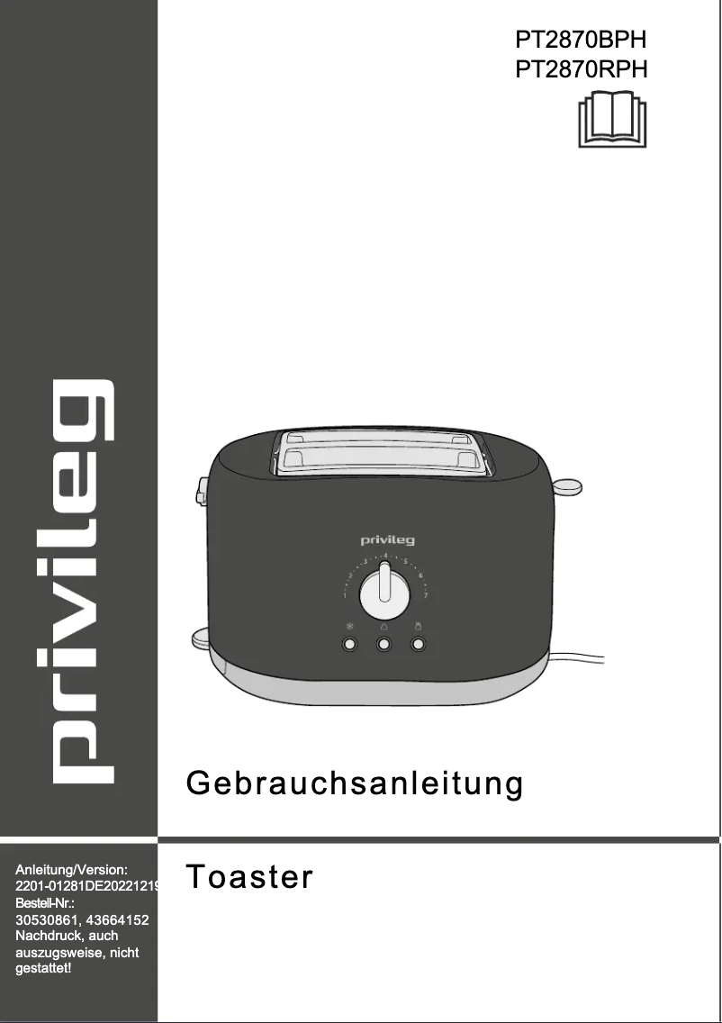 Image de la première page du manuel de l'appareil PT2870RPH