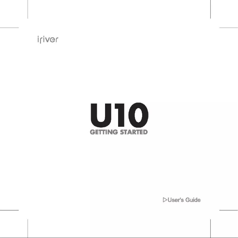 Image de la première page du manuel de l'appareil U10