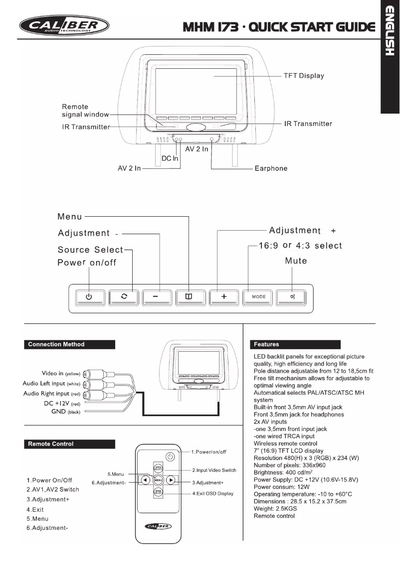 Page n°1 - Manuel utilisateur Caliber MHM 173