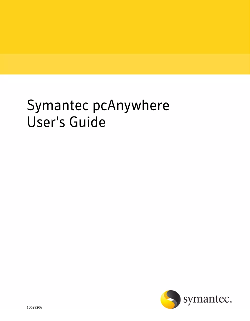 Page n°1 - Manuel utilisateur Symantec PcAnywhere