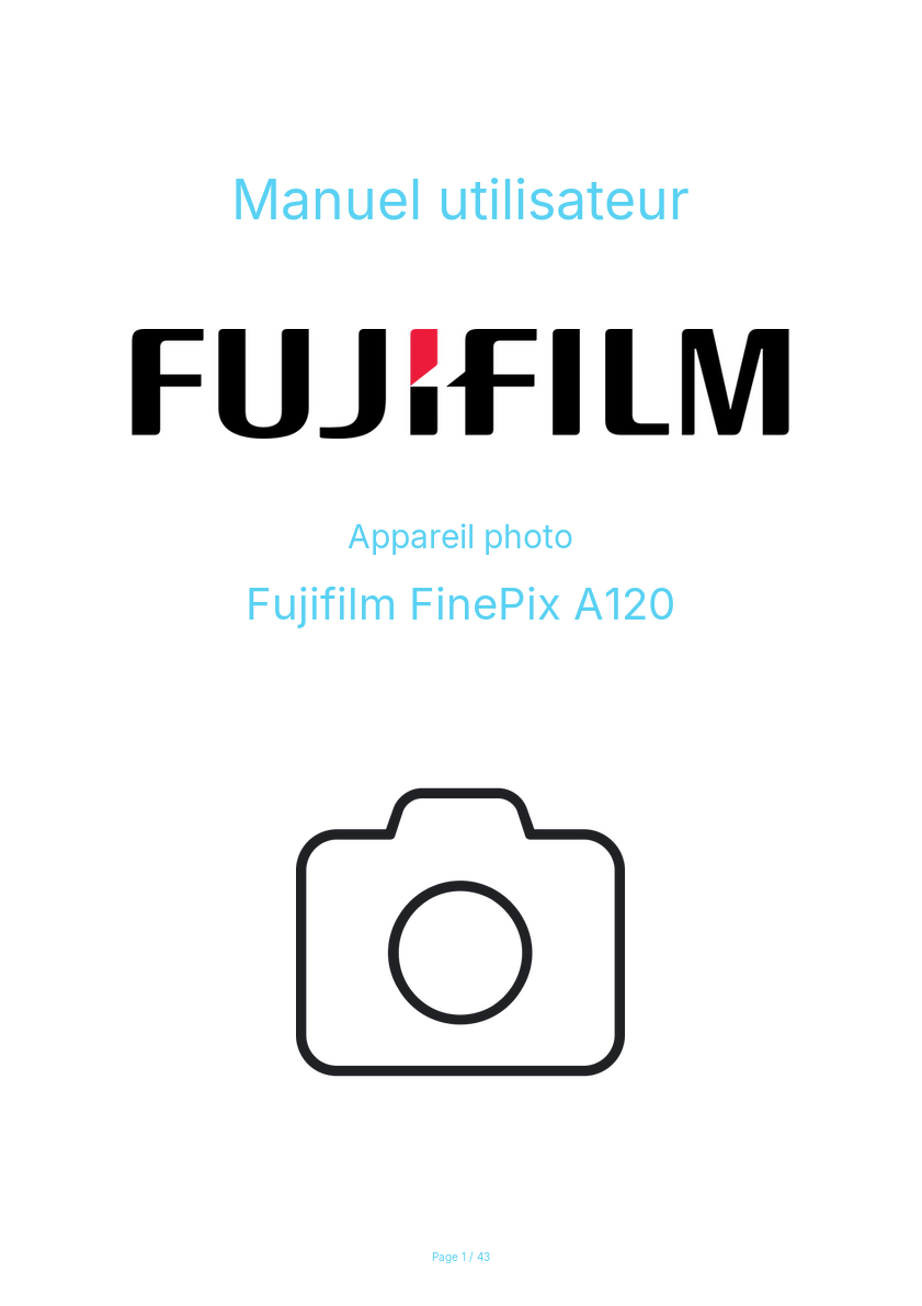Page n°1 - Manuel utilisateur Fujifilm FinePix A120