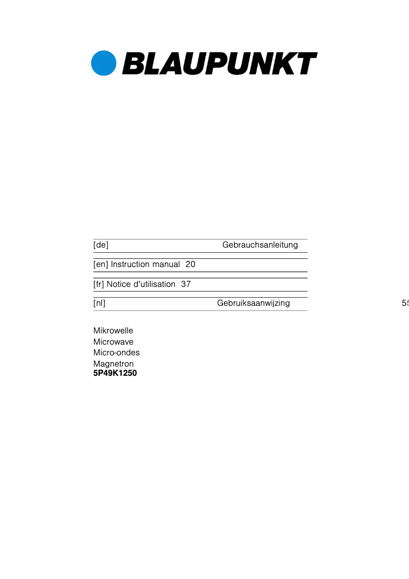 Image de la première page du manuel de l'appareil 5P49K 1250