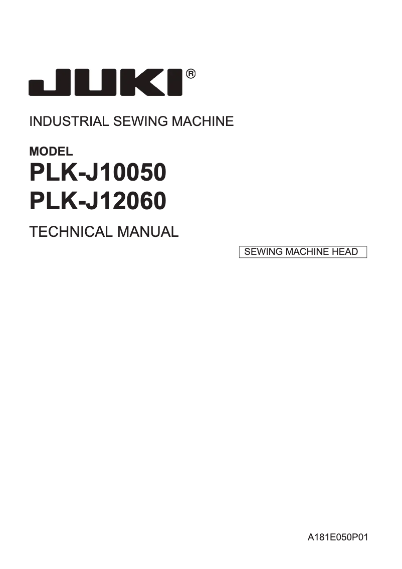 Page n°1 - Manuel utilisateur Juki PLK-J12060