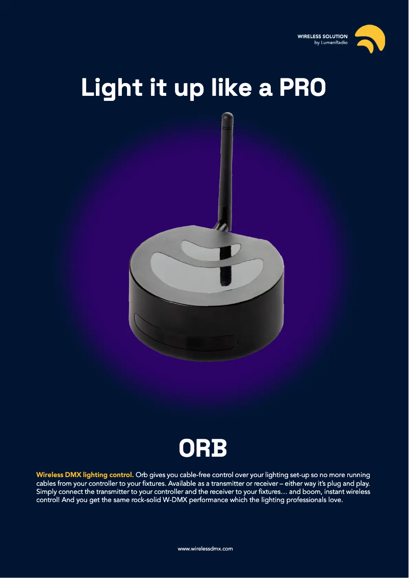 Page 1 de la notice Fiche technique Wireless Solution Orb