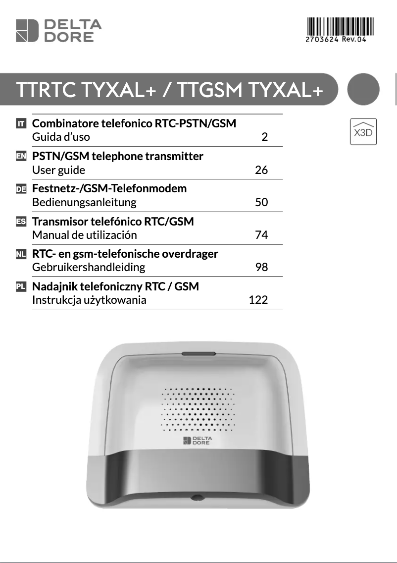 First page image of the manual for Tyxal+ TTRTC