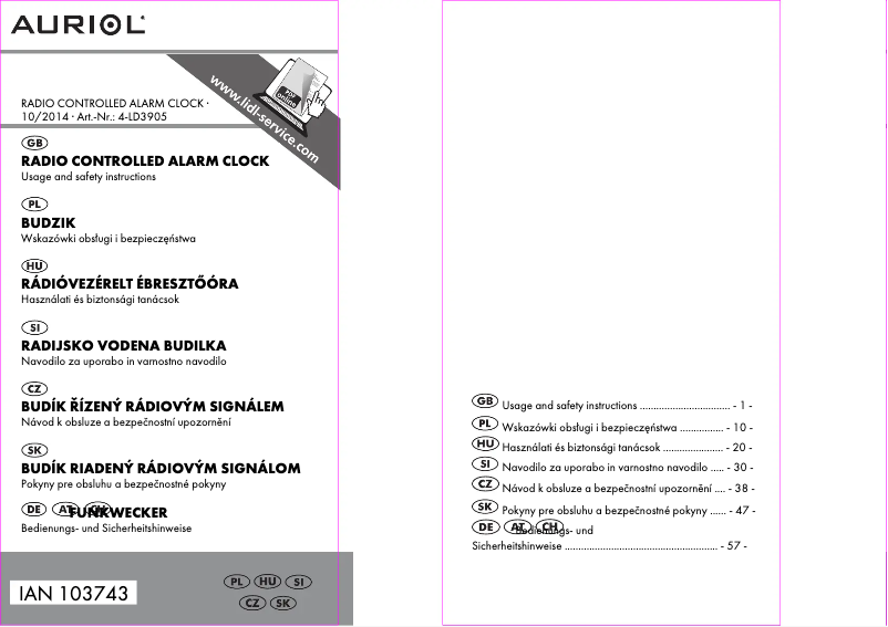 Page 1 de la notice Manuel utilisateur SilverCrest 4-LD3905