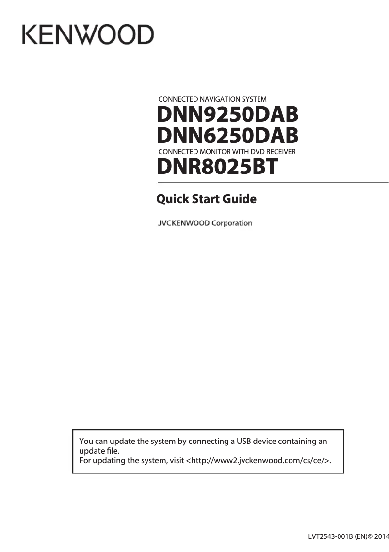 Page 1 de la notice Manuel utilisateur Kenwood DNN6250DAB