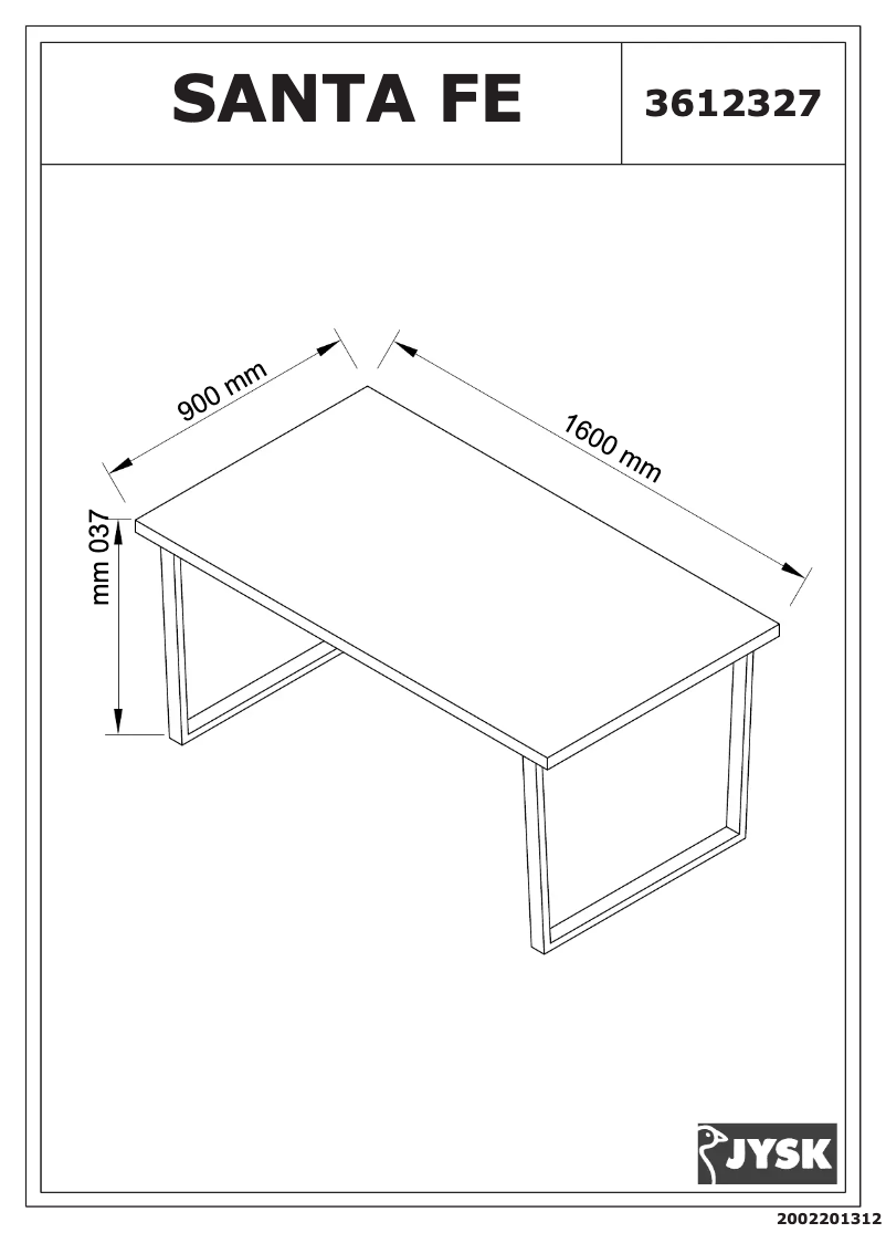 Page 1 de la notice Manuel utilisateur JYSK Santa Fe (90x160x73)
