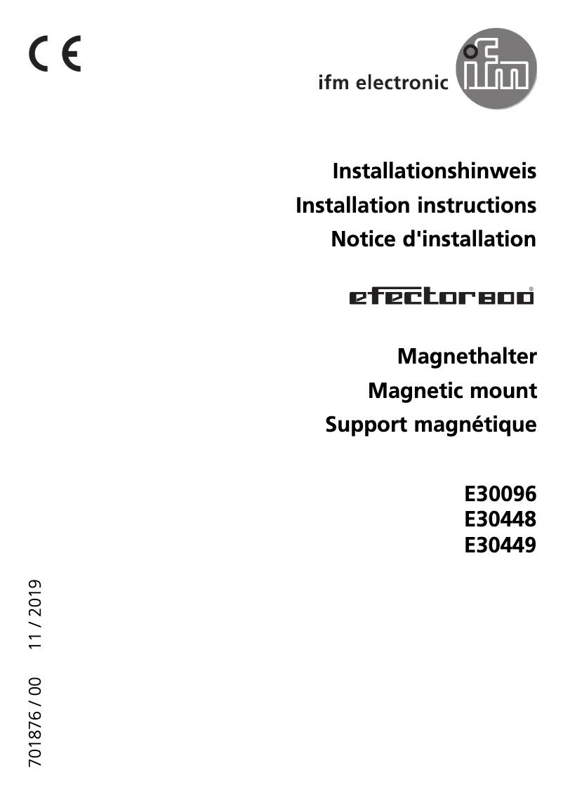 Page n°1 - Manuel utilisateur IFM E30448
