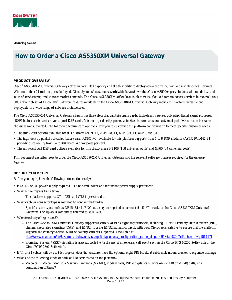 Page 1 de la notice Manuel utilisateur Cisco AS5350XM