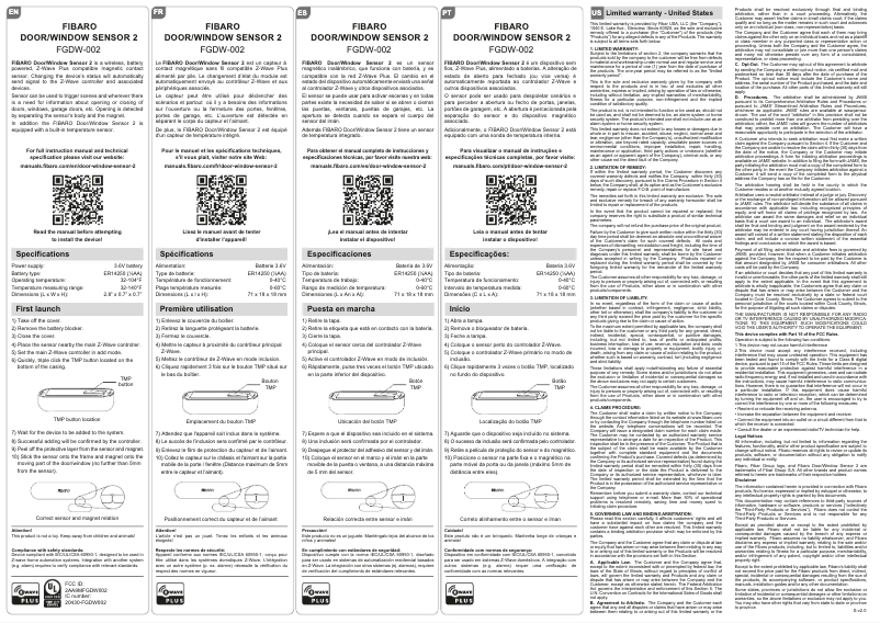 Page 1 de la notice Manuel utilisateur Fibaro FGDW-002