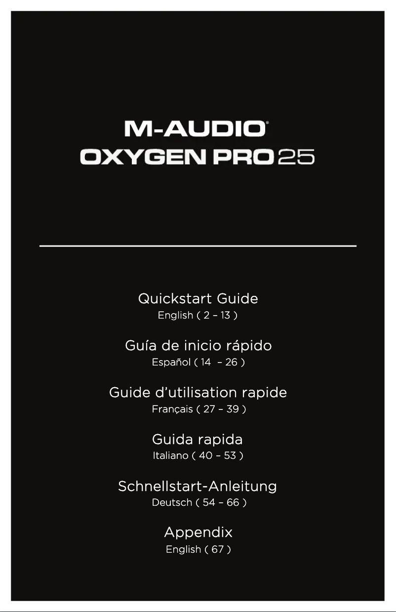 Page n°1 - Manuel utilisateur M-Audio Oxygen Pro 25