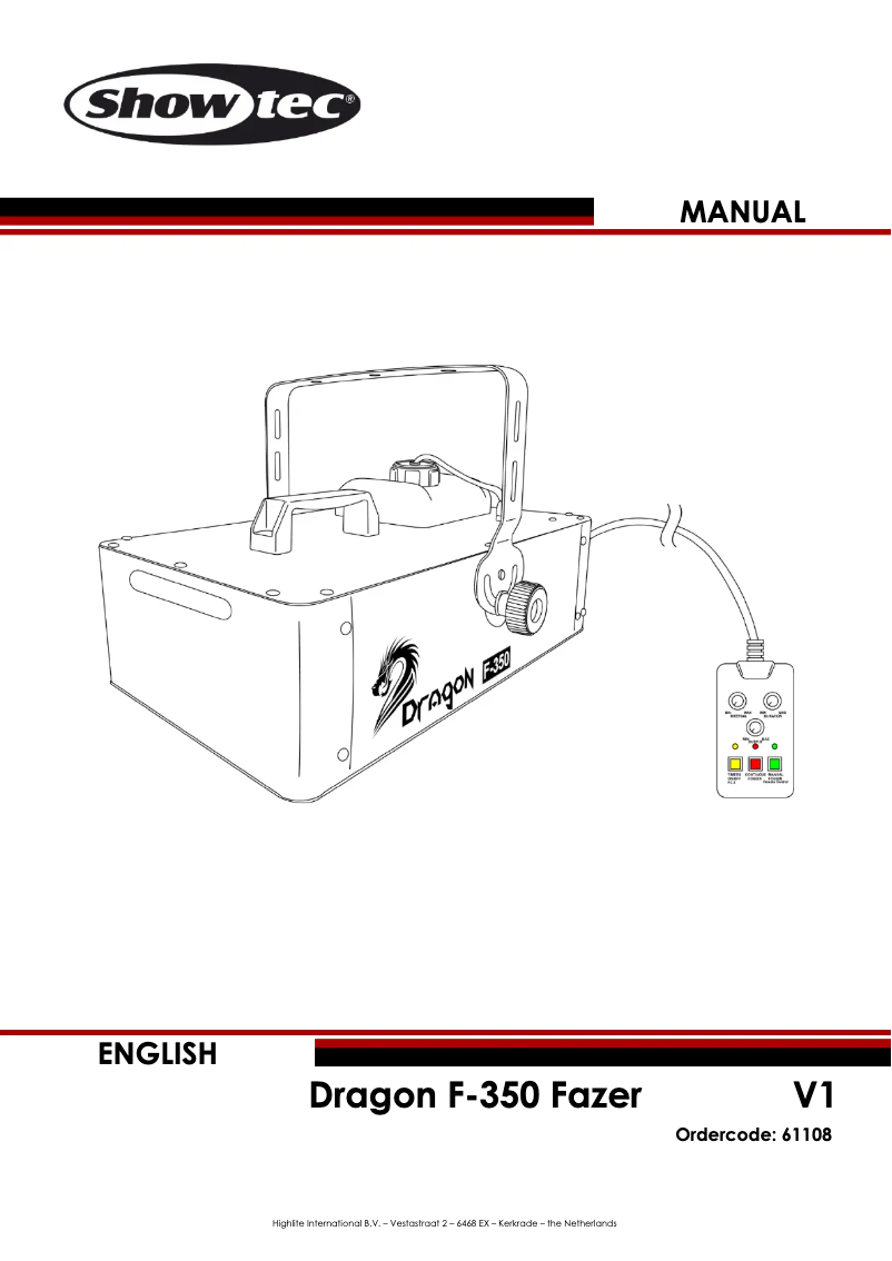 Page 1 de la notice Manuel utilisateur Showtec Dragon F-350
