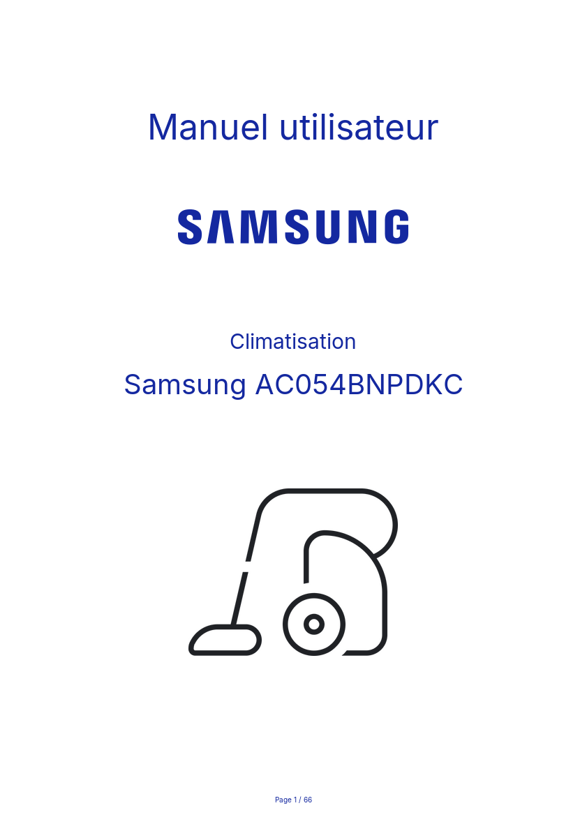 Image de la première page du manuel de l'appareil AC054BNPDKC