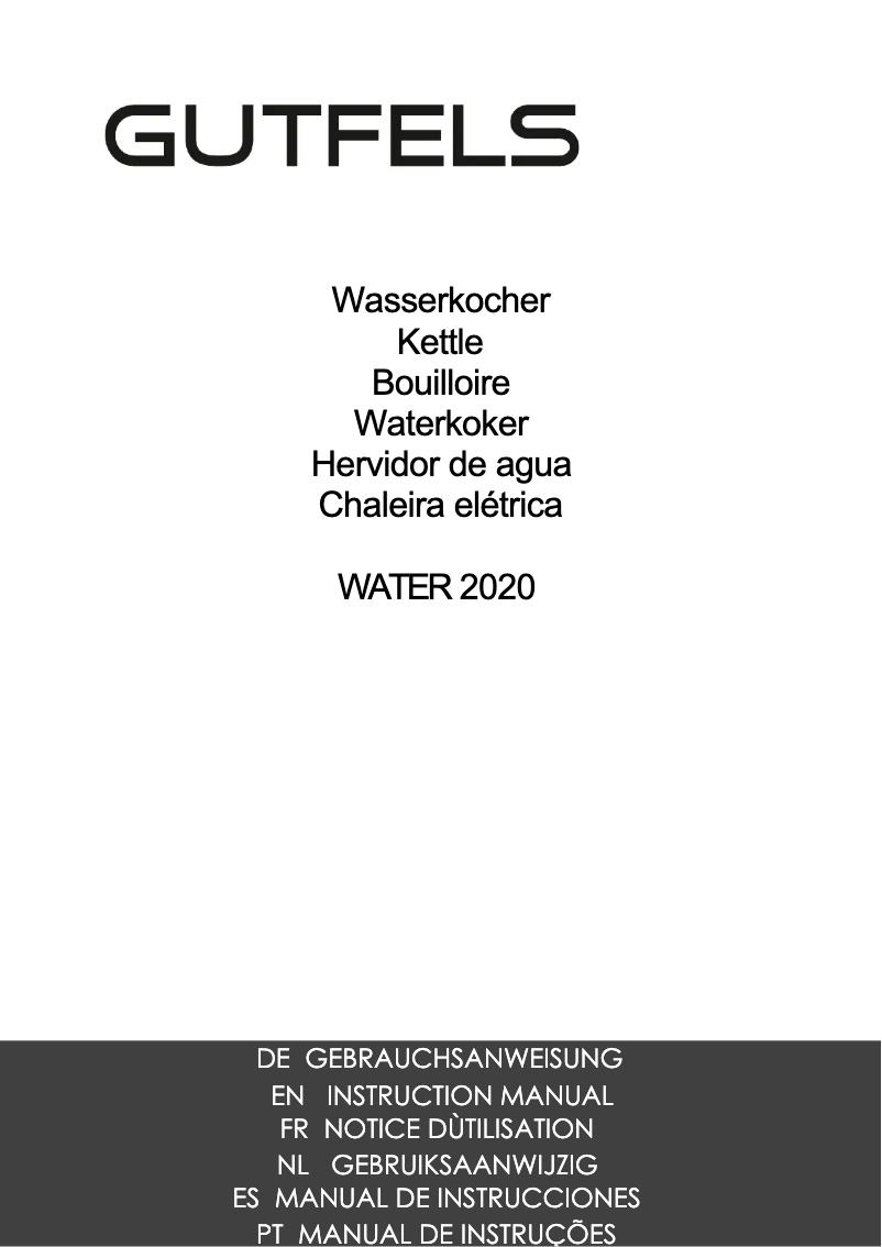 Image de la première page du manuel de l'appareil WATER 2020