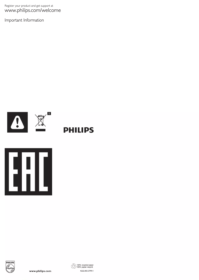 Image de la première page du manuel de l'appareil CompactGo FC8291