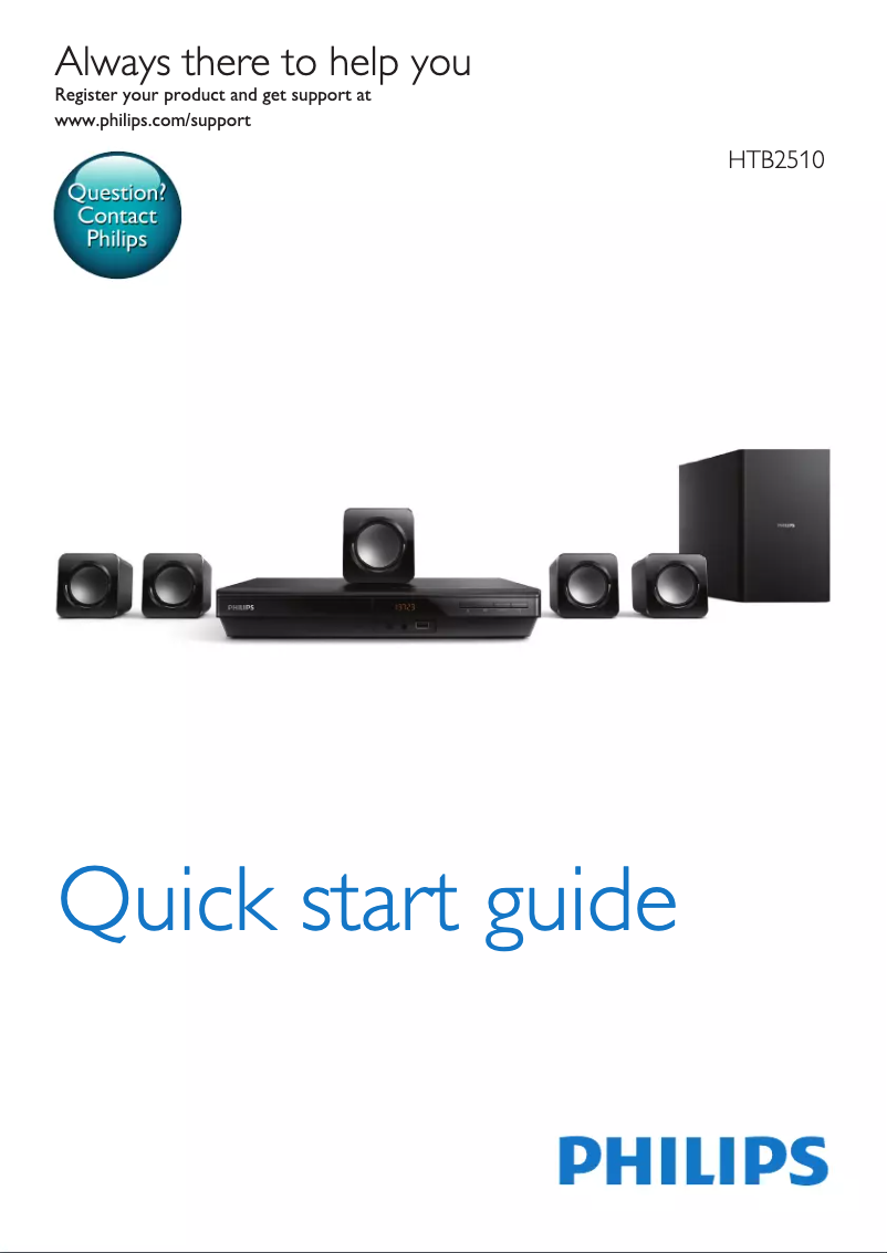Page n°1 - Guide de démarrage rapide Philips HTB2510