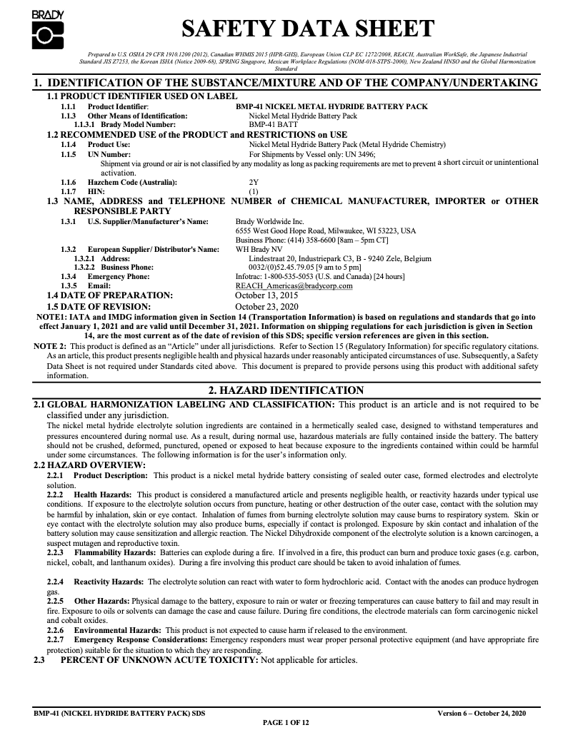 First page image of the manual for BMP41