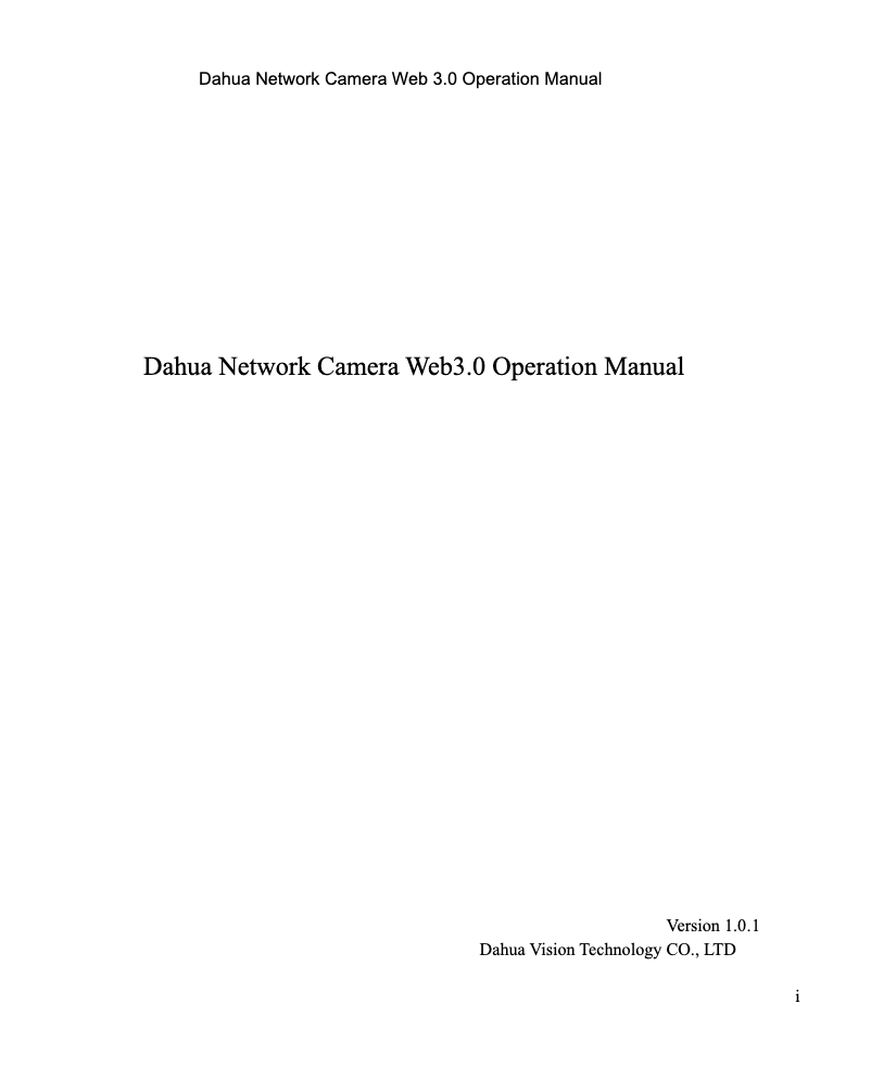 Page 1 de la notice Manuel utilisateur Dahua Technology Pro IPC-HDW5831R-ZE