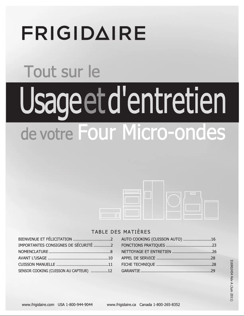 Page n°1 - Manuel utilisateur Frigidaire FGBM205KB