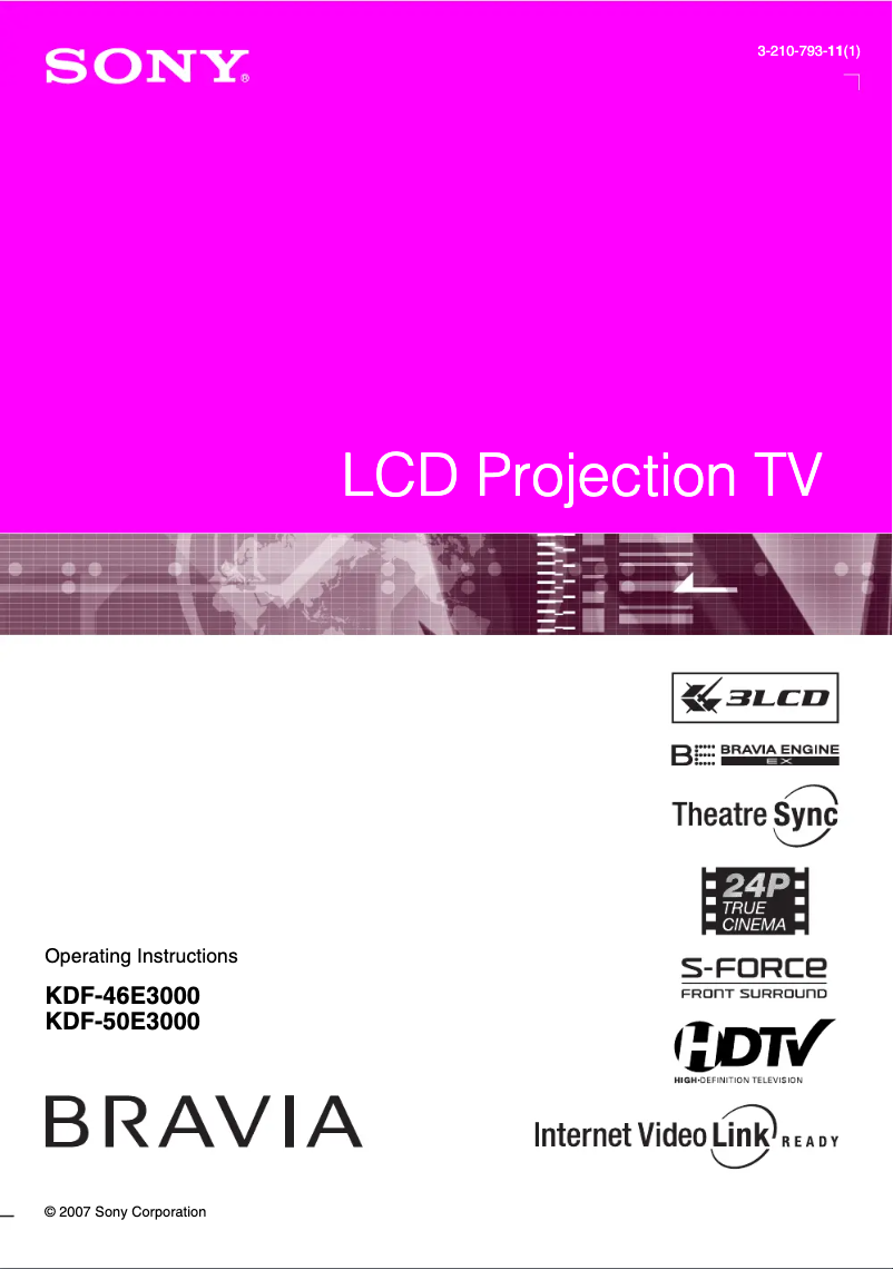 Page n°1 - Manuel utilisateur Sony KDF-50E3000