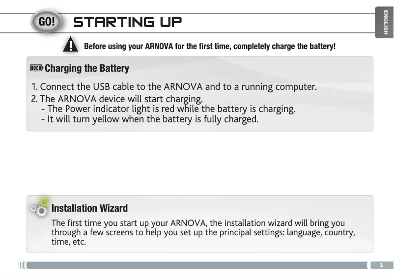 Page n°1 - Manuel utilisateur Archos Arnova Gbook