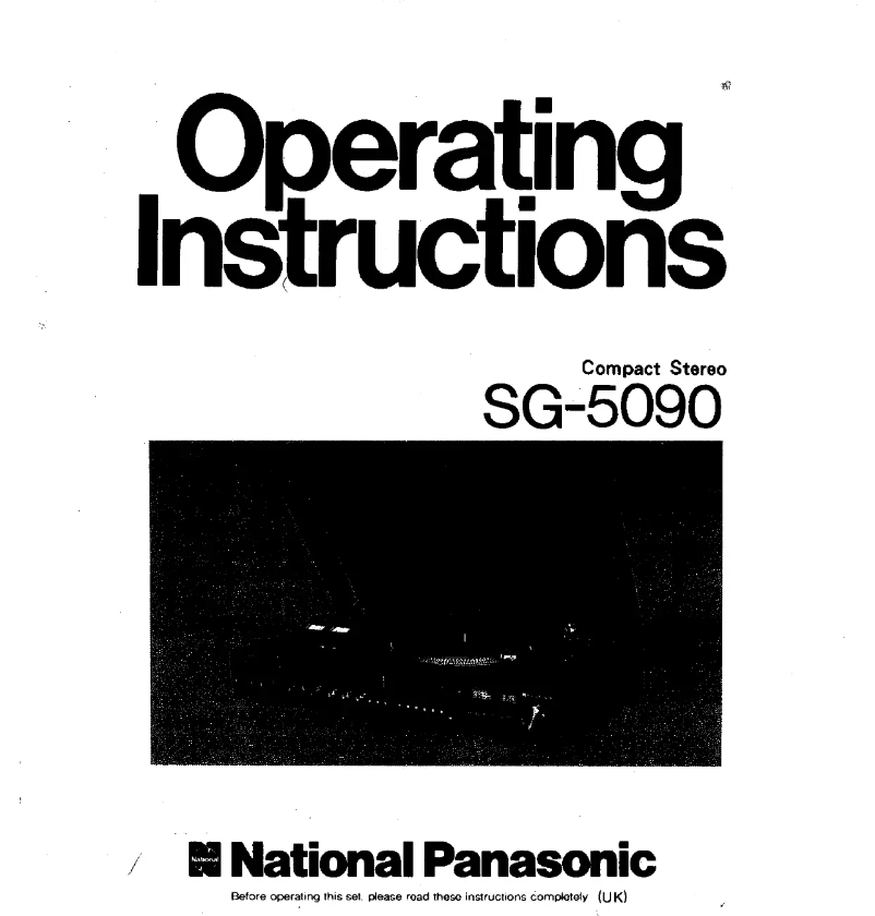 Page 1 de la notice Manuel utilisateur Panasonic SG-5090