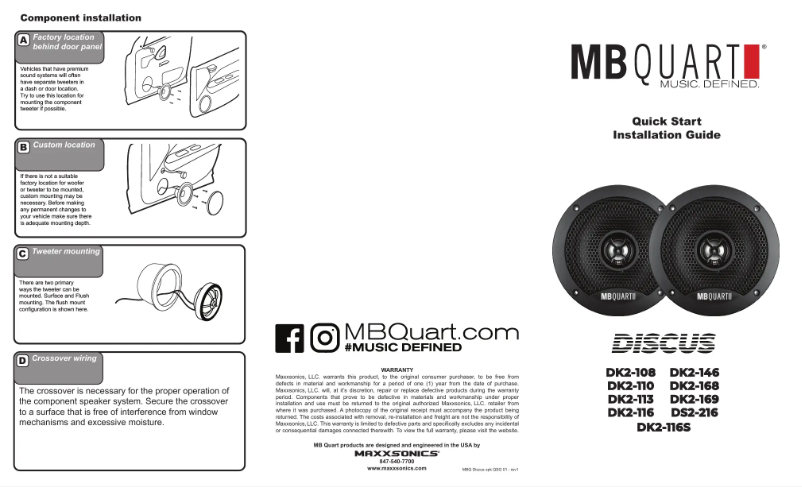 Page n°1 - Mode d'emploi MB Quart DK2-108