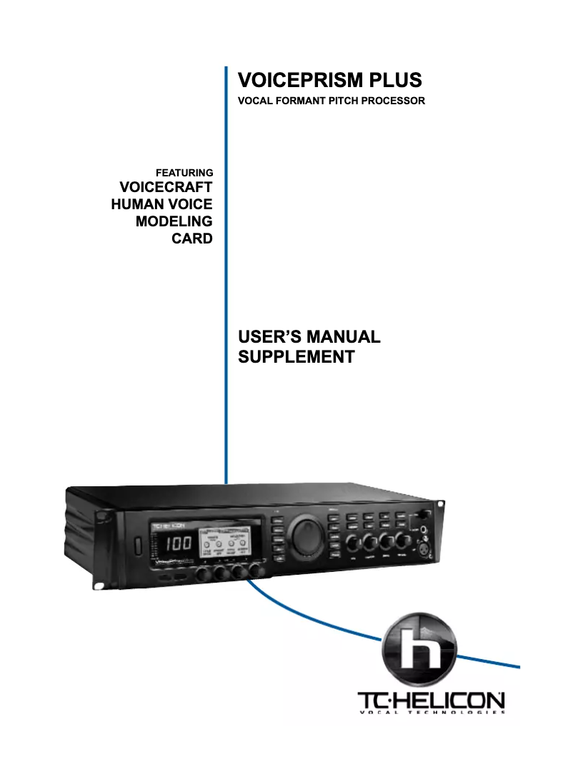 Image de la première page du manuel de l'appareil VoicePrism Plus