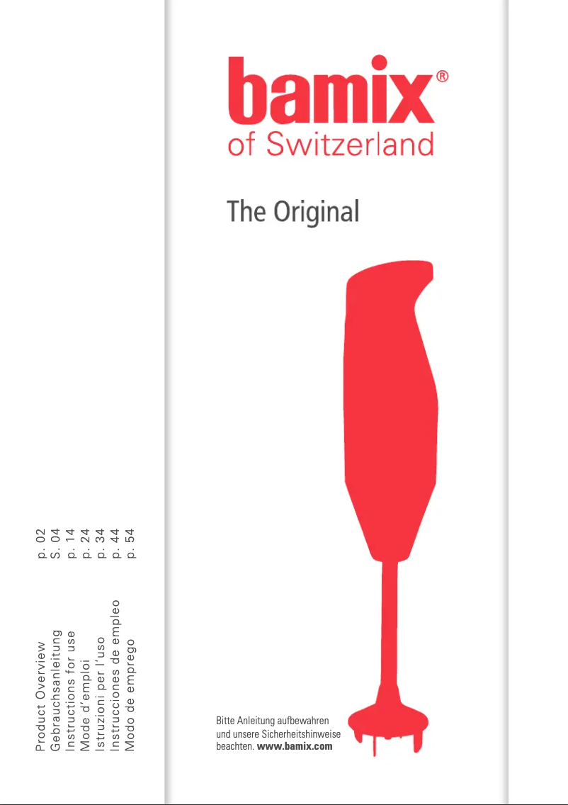Page n°1 - Manuel utilisateur Bamix SwissLine