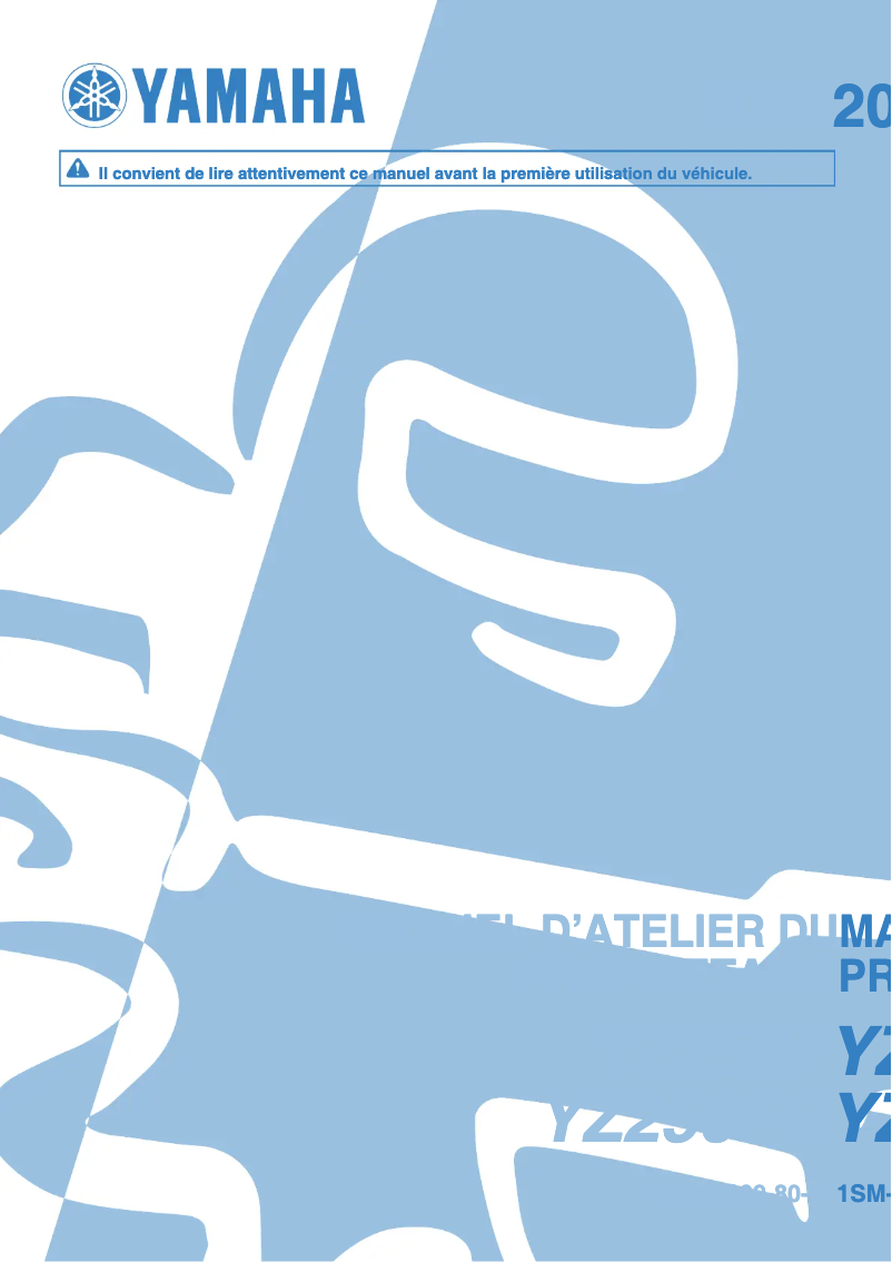 Page 1 de la notice Manuel utilisateur Yamaha YZ250F (2016)