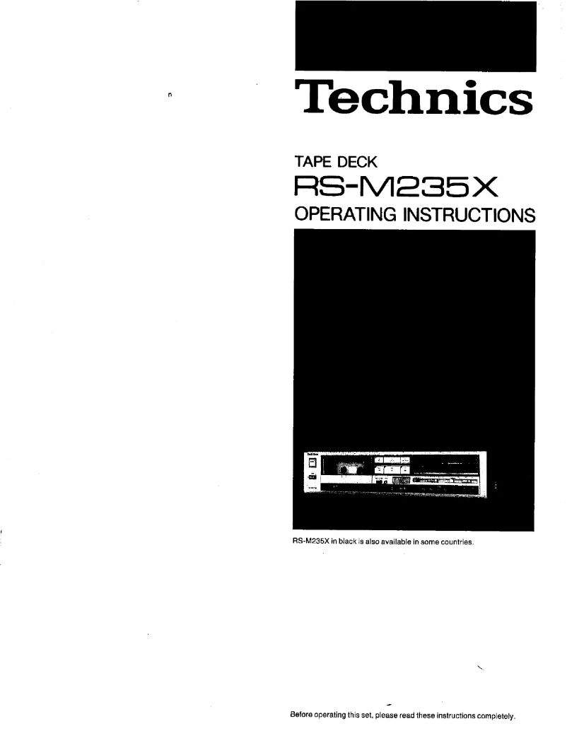 Page 1 de la notice Manuel utilisateur Technics RS-M235