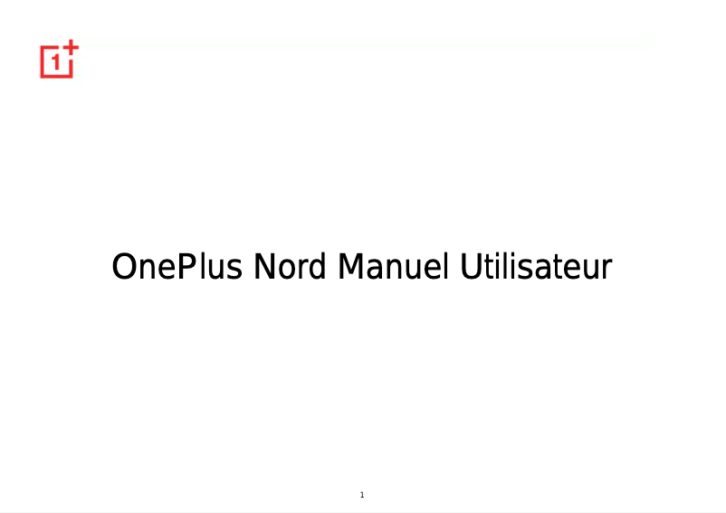 Page 1 de la notice Manuel utilisateur OnePlus Nord
