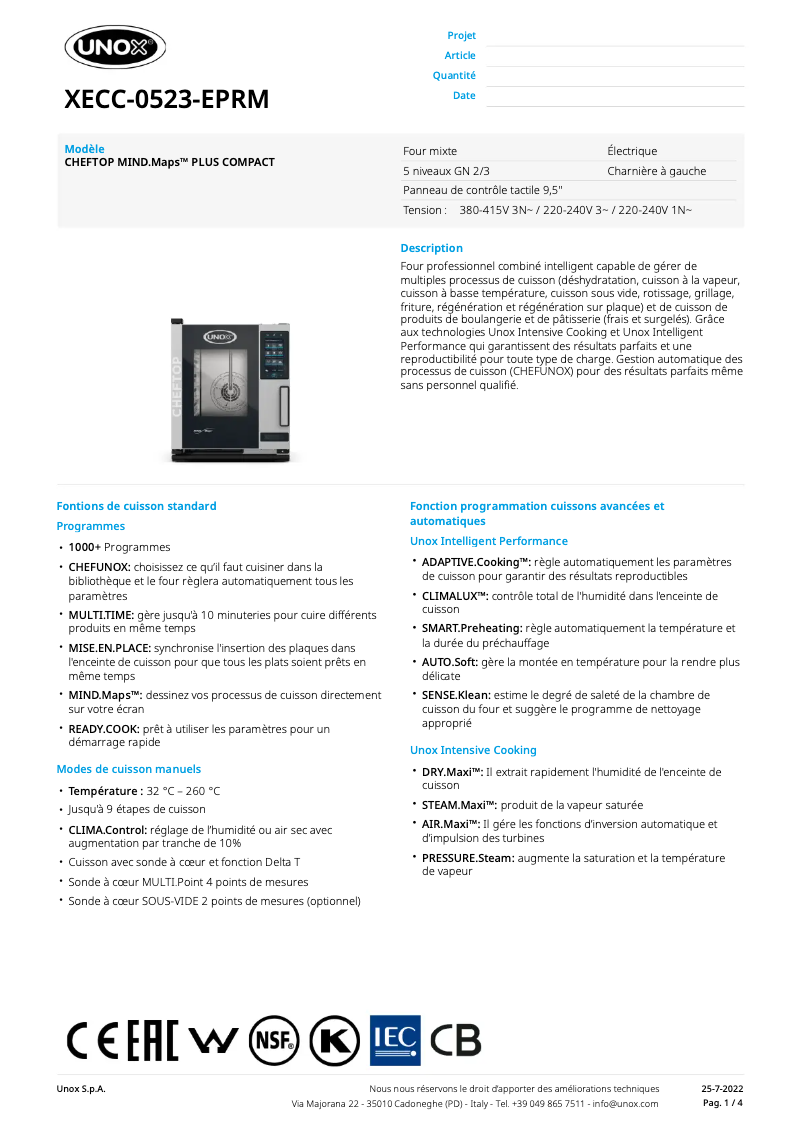 Image de la première page du manuel de l'appareil CHEFTOP MIND.Maps PLUS COMPACT