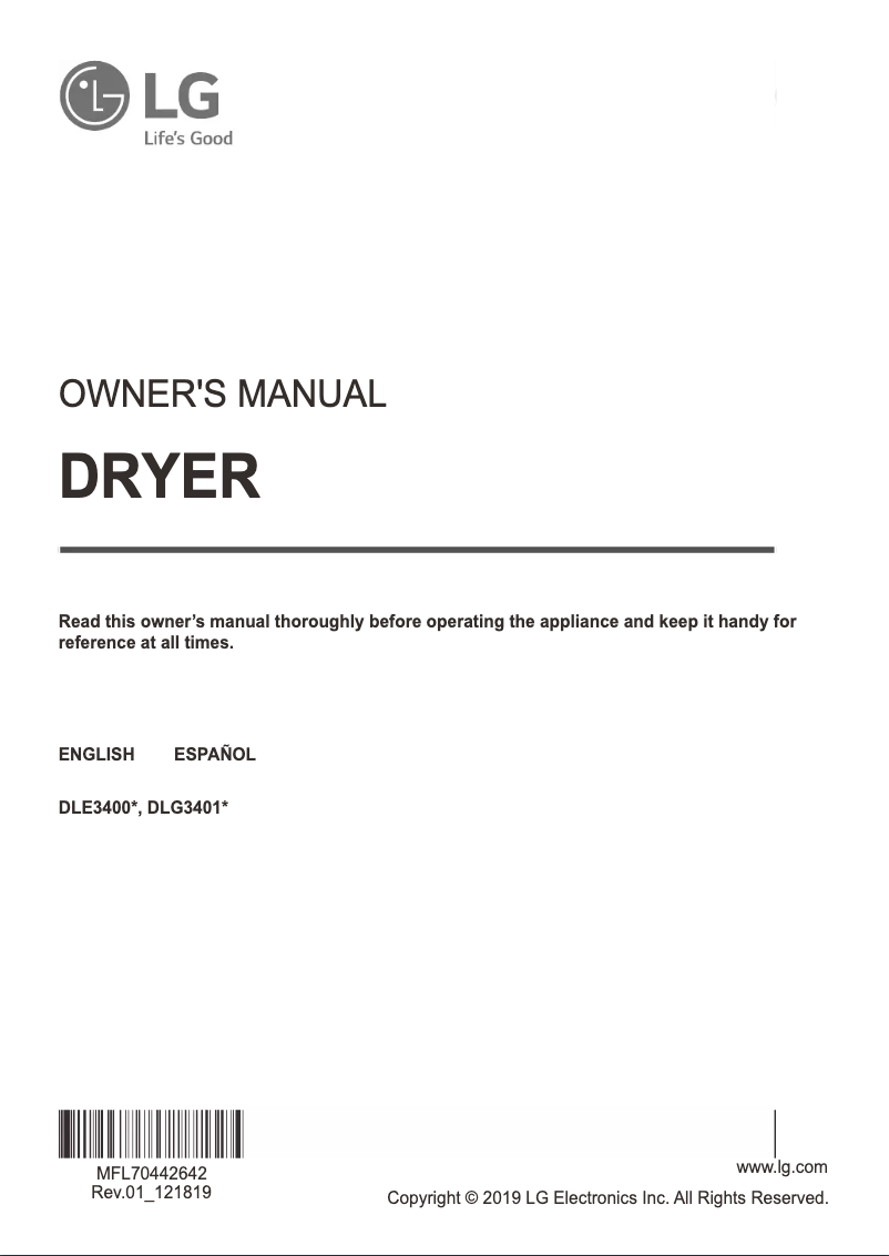 Page 1 de la notice Manuel utilisateur LG D3401W