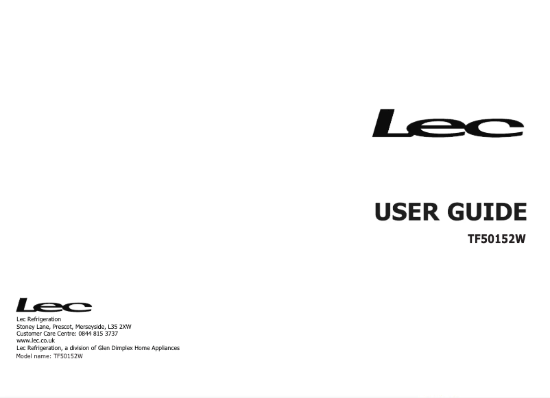 Imagen de la primera página del manual del dispositivo TF50152