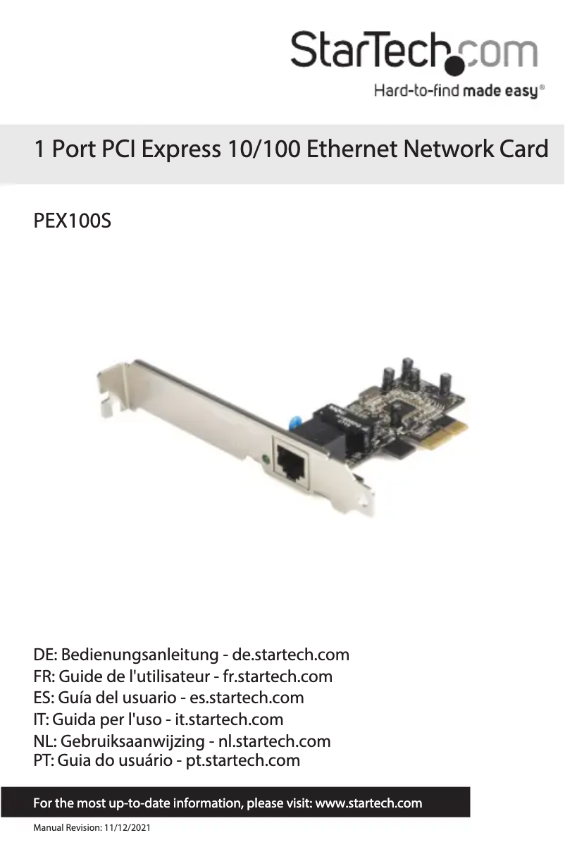 Image de la première page du manuel de l'appareil PEX100S